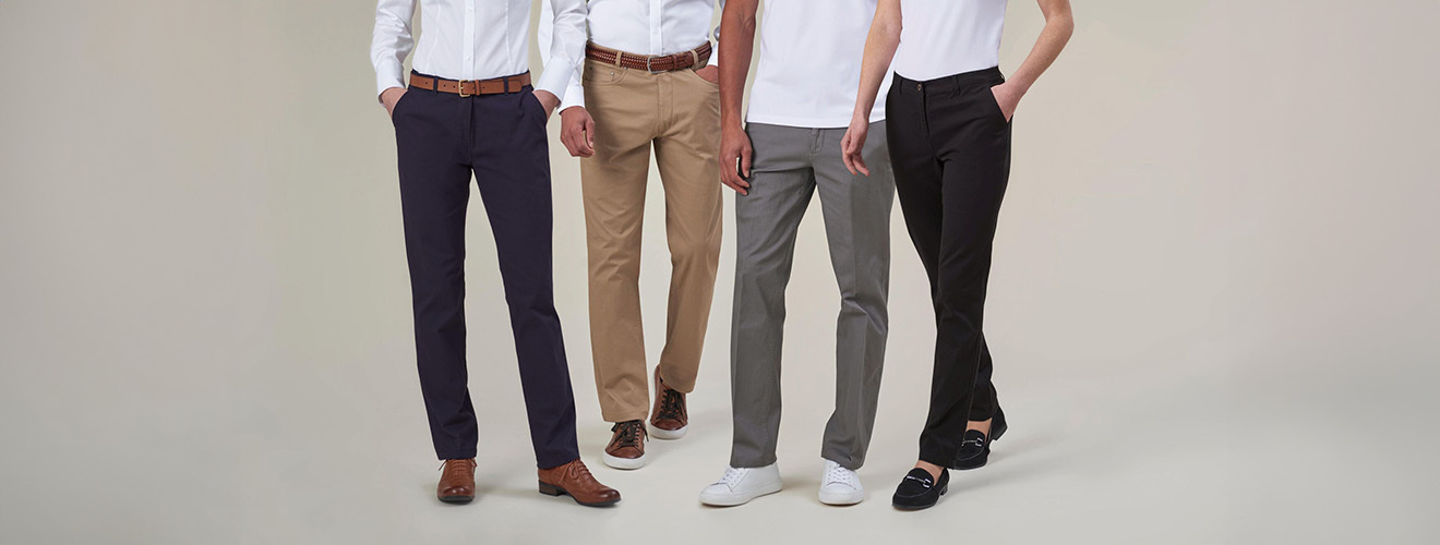Direct Business Wear | Chino Trousers for Staff Uniforms | Tailored Fit Chino Trouser for Business Casual Dress Code