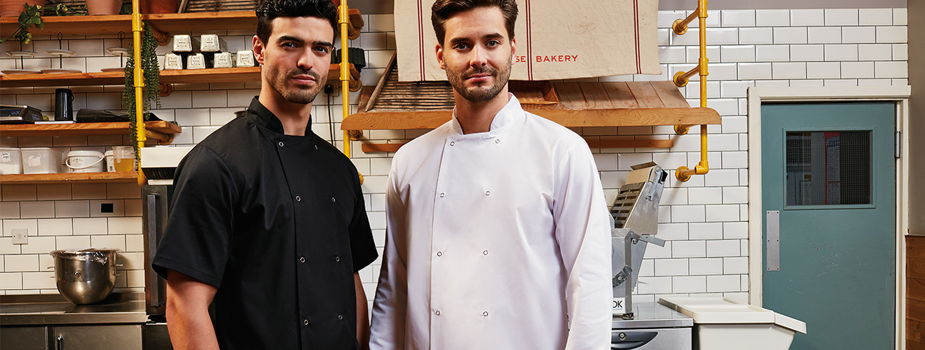Direct Business Wear | Complete Chef Outfit for Restaurant Staff Uniforms | Black and White Chef Jackets for Restaurant Staff Uniforms